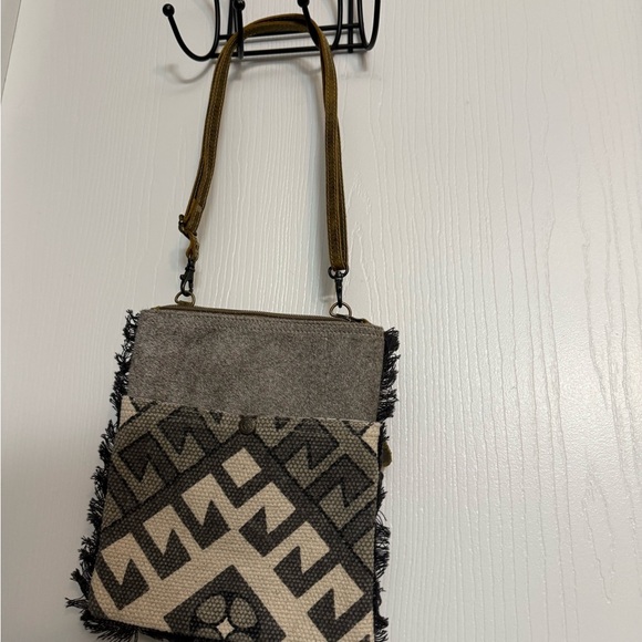 Myra Crossbody Gray and Black Patterned Women's Bag - Picture 1 of 12